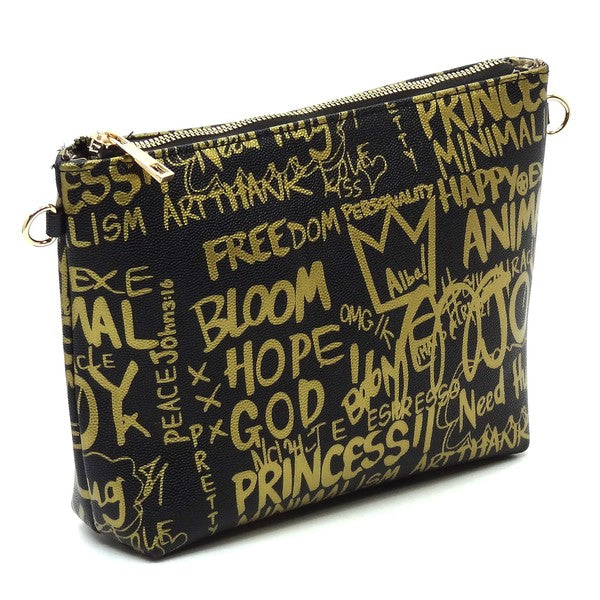 Multi Graffiti Queen Bee Stripe 4-in-1 Satchel Set