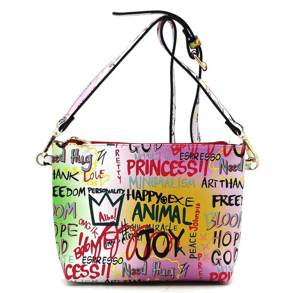 Multi Graffiti Queen Bee Stripe 4-in-1 Satchel Set