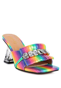 FANTASY CLEAR HEEL JEWEL SANDAL-3 COLORS