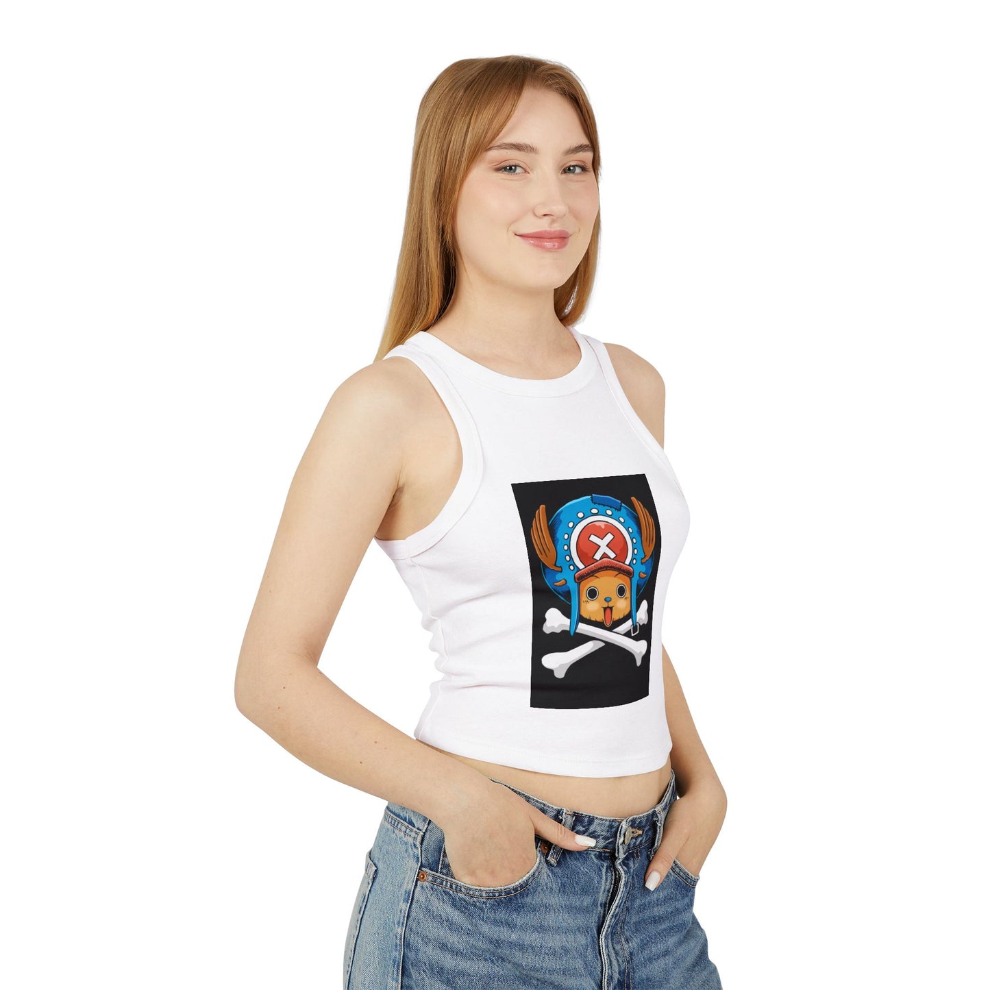 Custom Made One Piece Chopper Women's Micro Rib Racer Tank Top- 4 Colors
