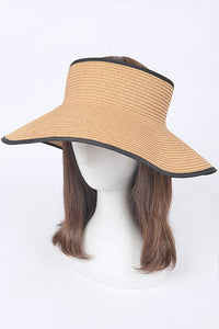 Roll Up Straw Visor Sun Hat