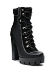 YETI HIGH HEEL LACE-UP BIKER BOOT- 3 COLORS