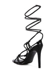 TRIXY KNOT LACE UP HIGH HEELED SANDAL-2 COLORS