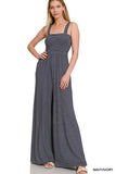 Smocked Top Striped Jumpsuit-5 Colors