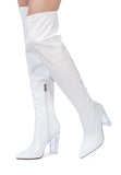 NOIRE THIGH HIGH LONG BOOTS IN PATENT PU- 4 COLORS