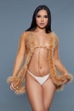 Chiffon & Fur Robe- 9 Colors