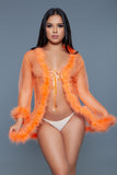 Chiffon & Fur Robe- 9 Colors