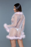 Chiffon & Fur Robe- 9 Colors