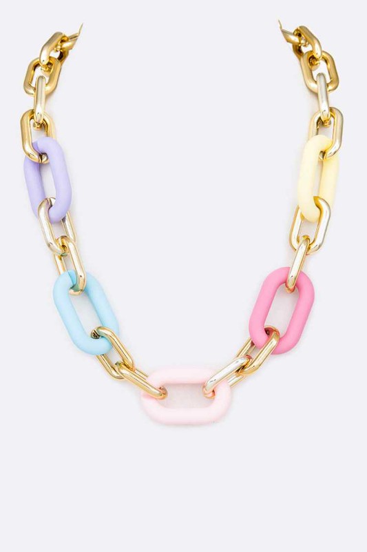 Color Resin Chain Summer Necklace