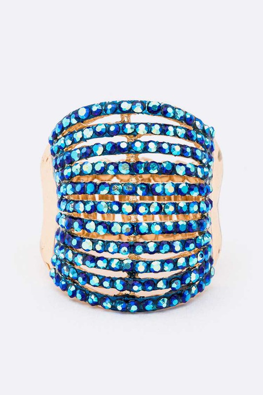 Layered Crystals Stretch Ring-9 Colors