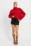 TURTLE NECK BODY SWEATER-2 COLORS