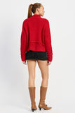 TURTLE NECK BODY SWEATER-2 COLORS