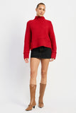 TURTLE NECK BODY SWEATER-2 COLORS