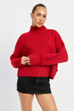 TURTLE NECK BODY SWEATER-2 COLORS