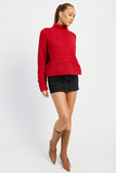 TURTLE NECK BODY SWEATER-2 COLORS