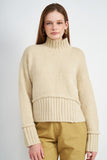 TURTLE NECK BODY SWEATER-2 COLORS