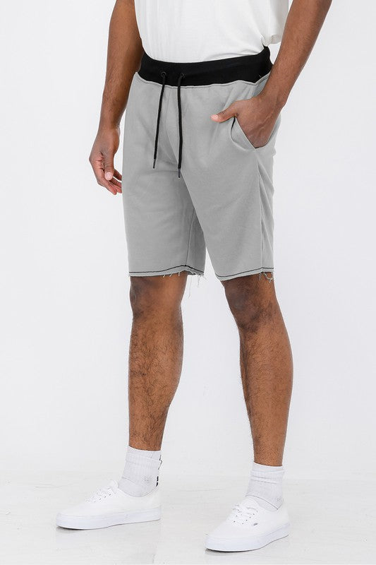Men's Raw Cut Sweat Shorts-10 Colors