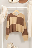 Modern Club Long Sleeve Color-Block Sweater