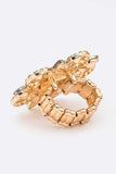 Crystal Flower Statement Stretch Ring- 3 Colors