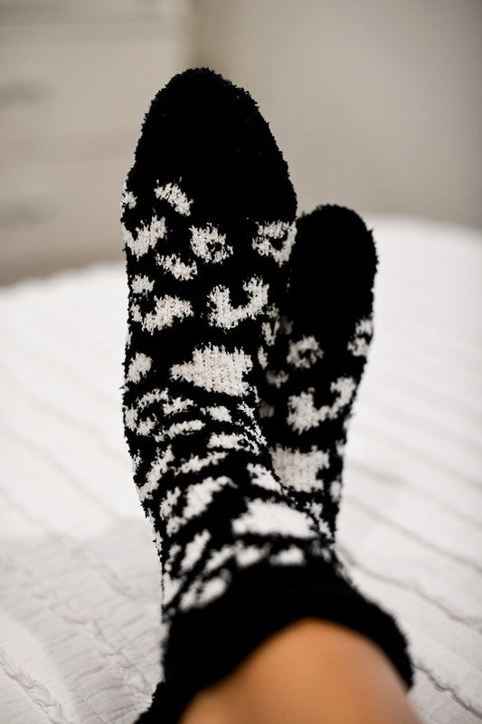 Leopard Fleece Socks-3 Colors