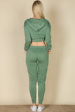 Cropped Cami with Zip-up Jacket and Joggers Set- 8 Colors