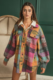 Loose Fit Buttoned Down Check Shirt Jacket-2 Colors