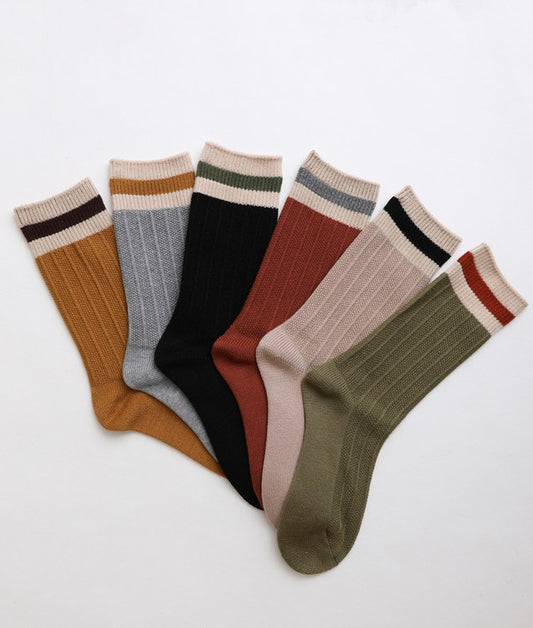 Color Block Socks- 6 Colors