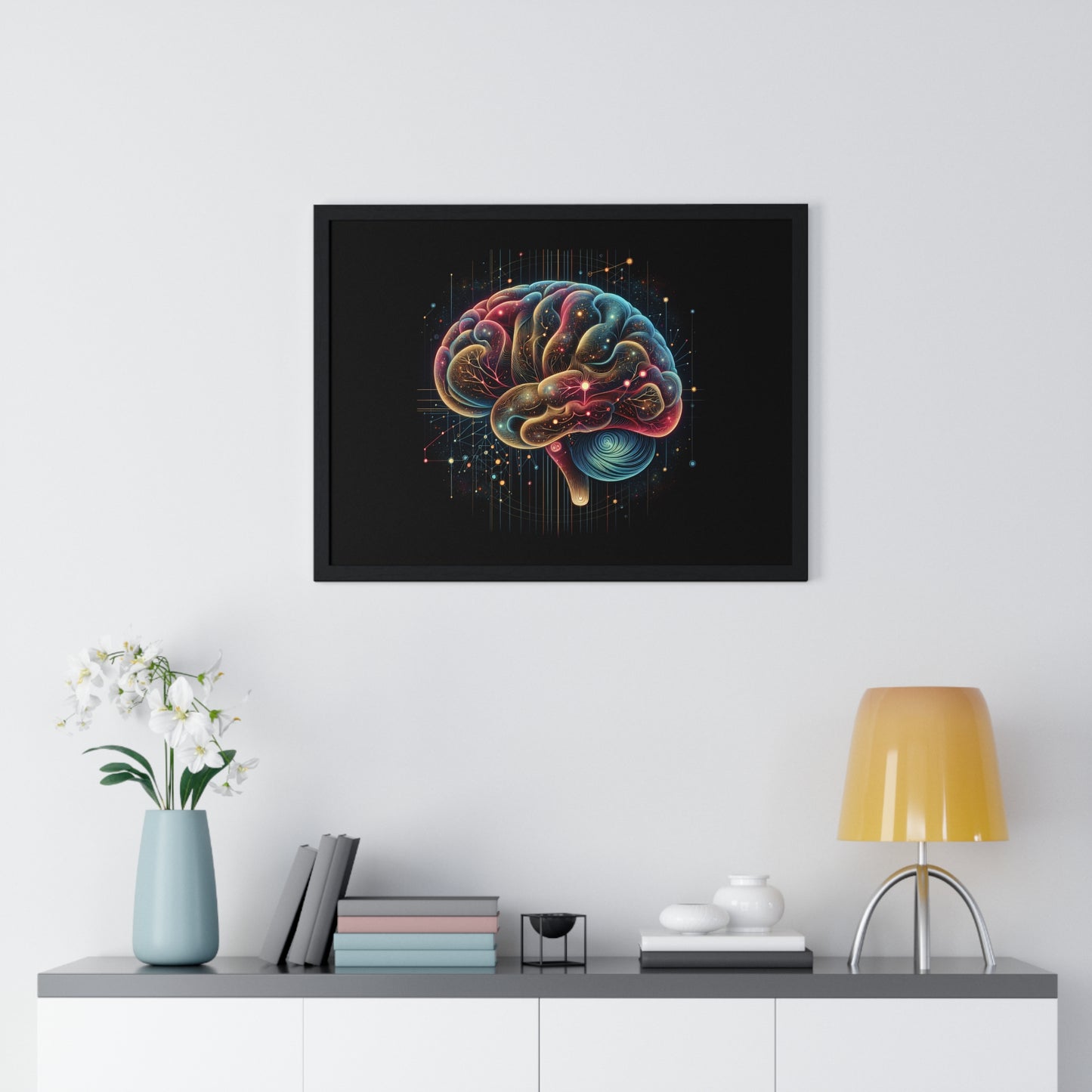 4D Brain Horizontal Framed Poster