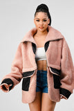 ATHINA OVERSIZED SHERPA WITH CONTRAST JACKET-2 COLORS