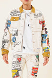 All Over Hand-Drawn Nostalgic Fit Trucker Jacket