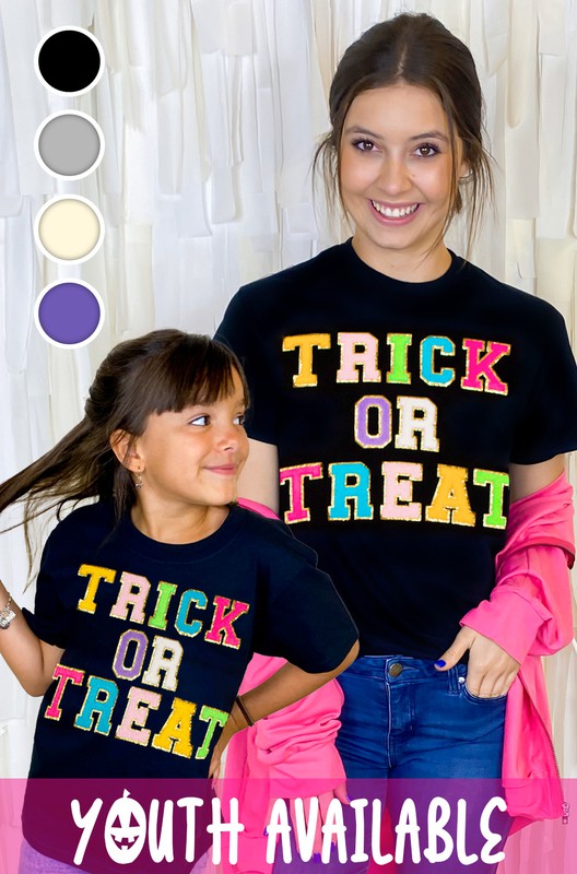 Trick or Treat Chenille T-Shirt- 4 Colors