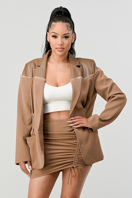 ATHINA TAUPE TRENDY SKIRT SET