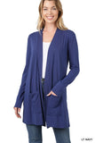 Slouchy Pocket Open Cardigan- 7 Colors