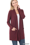 Slouchy Pocket Open Cardigan- 7 Colors