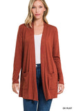 Slouchy Pocket Open Cardigan- 7 Colors