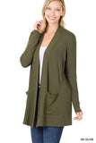 Slouchy Pocket Open Cardigan- 7 Colors