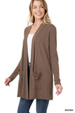 Slouchy Pocket Open Cardigan- 7 Colors