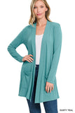 Slouchy Pocket Open Cardigan- 7 Colors