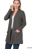 Slouchy Pocket Open Cardigan- 7 Colors