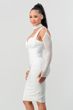 ATHINA HOLIDAY FASHION BANDAGE WHITE  DRESS