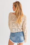 LONG SLEEVE CROCHET TOP (2 COLORS)