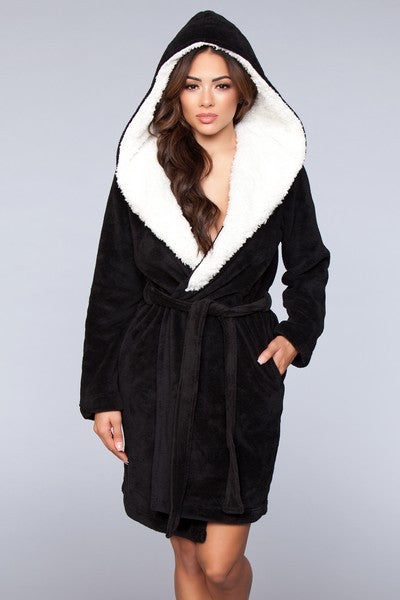 Janet Plush Fleece Color Block Robe- 2 Colors