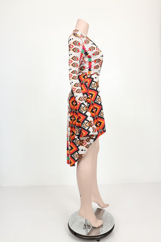 Printed High Low Dress (4 Colors)
