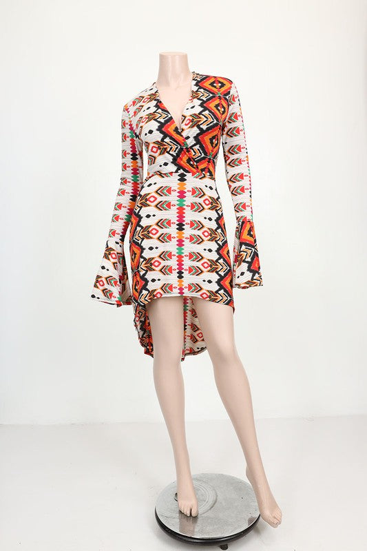 Printed High Low Dress (4 Colors)