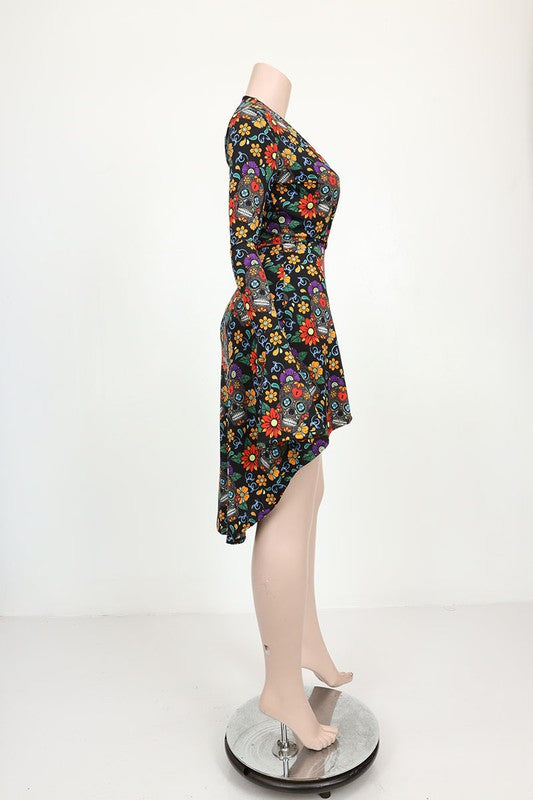 Printed High Low Dress (4 Colors)