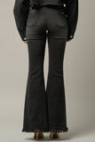 MID-RISE WIDE ELASTIC BANDED FLARE JEANS