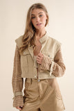 Twill Crop Crochet SLV Jacket-2 Colors