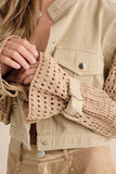 Twill Crop Crochet SLV Jacket-2 Colors
