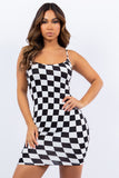 Black & White Checkerboard Mini Dress (Special Sale)