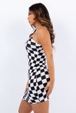 Black & White Checkerboard Mini Dress